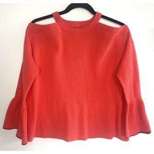 Anthropologie Knitted & Knotted Leandre Cut Out Shoulder Sweater Size M Boho